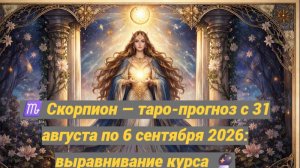 ♏ Скорпион — таро-прогноз с 31 августа по 6 сентября 2026: выравнивание курса 🔮