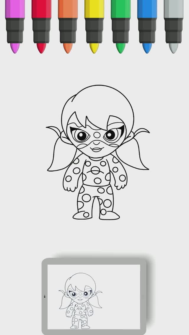 Как нарисовать Маринетт (Леди Баг) | Рисование и раскраски для детей смотреть онлайн