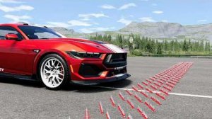 Массивная авария с использованием шипованной ленты и столкновения автомобилей – Crash BeamNG/Drive