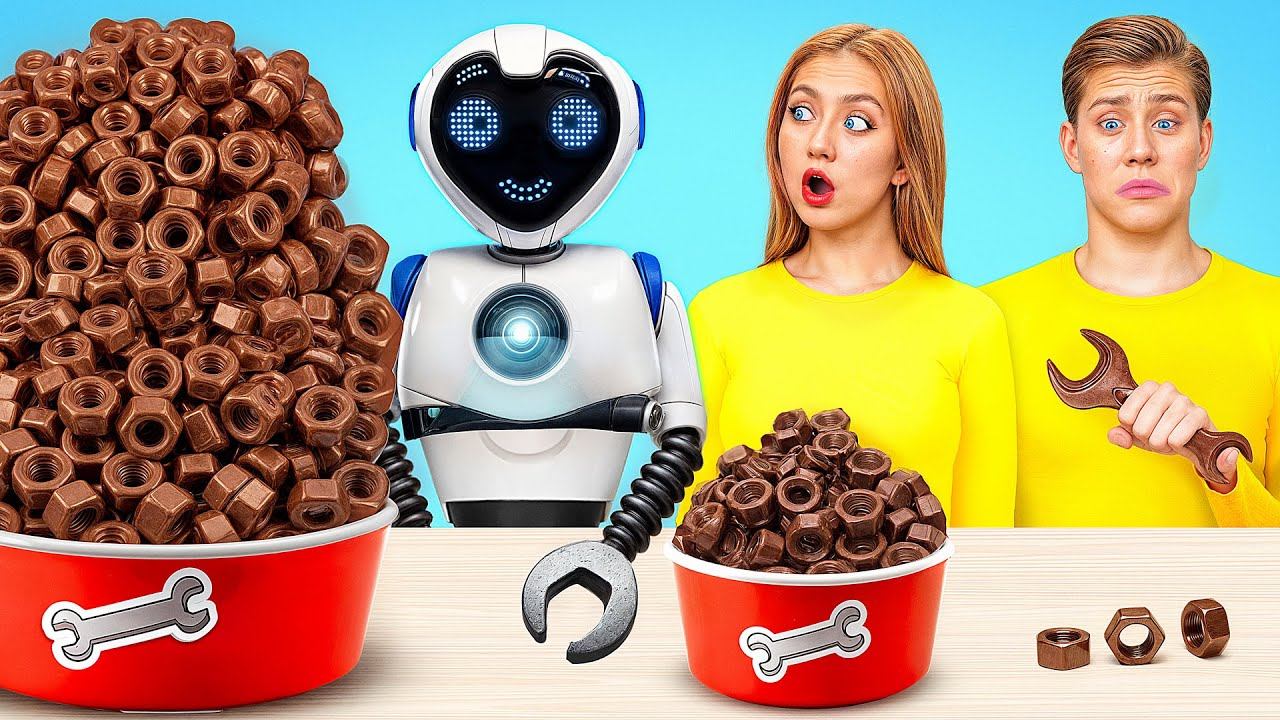 Большая, Средняя или Маленькая Тарелка Челлендж c Роботом | Забавные Лайфхаки с Едой от Multi DO смотреть онлайн