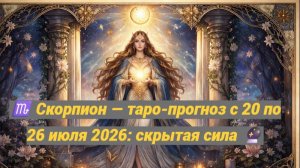 ♏ Скорпион — таро-прогноз с 20 по 26 июля 2026: скрытая сила 🔮