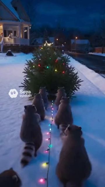 Еноты украли елку