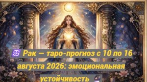 ♋ Рак — таро-прогноз с 10 по 16 августа 2026: эмоциональная устойчивость 🔮