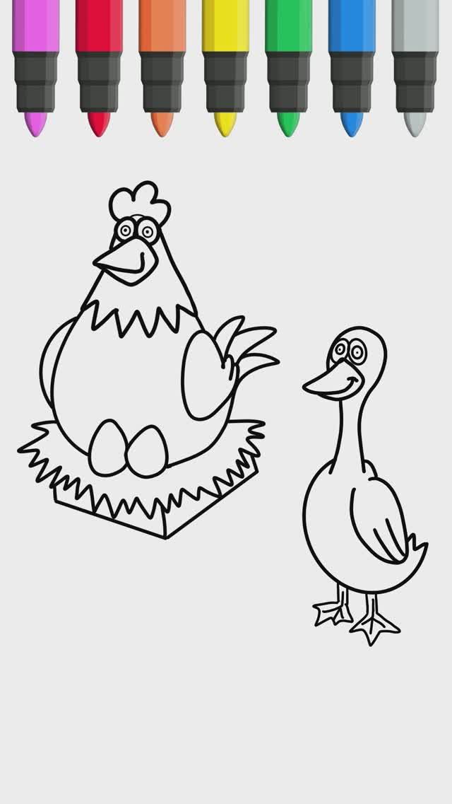 Как нарисовать курицу и утку смотреть онлайн