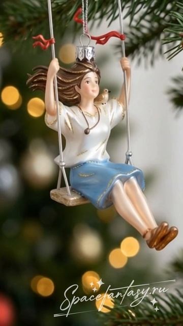 Елочная игрушка - Эли из комикса Дары бродячих льдов на качелях - коллекционная фигурка смотреть онлайн