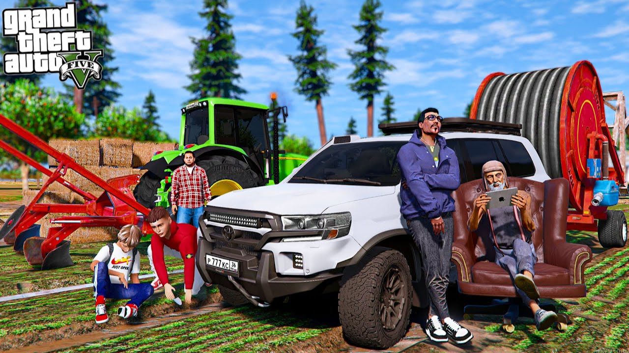 ОТЕЦ И СЫН В GTA 5 - ШКОЛЬНИКИ ПОМОГАЮТ ДЕДУ НА ФЕРМЕ! ЕЗДА НА ТРАКТОРЕ ПО ПОЛЮ! ВОТЕР смотреть онлайн