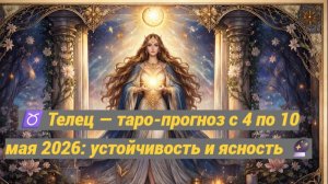 ♉ Телец — таро-прогноз с 4 по 10 мая 2026: устойчивость и ясность 🔮