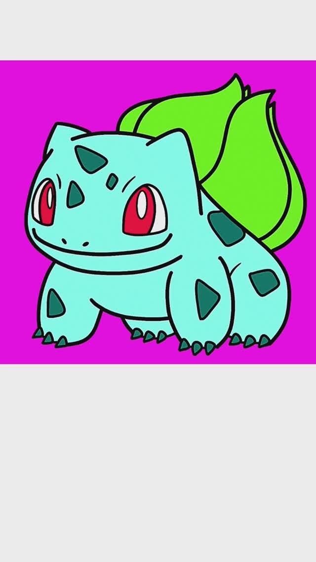 Как нарисовать и раскрасить Бульбазавра. Мультик раскраска для детей смотреть онлайн