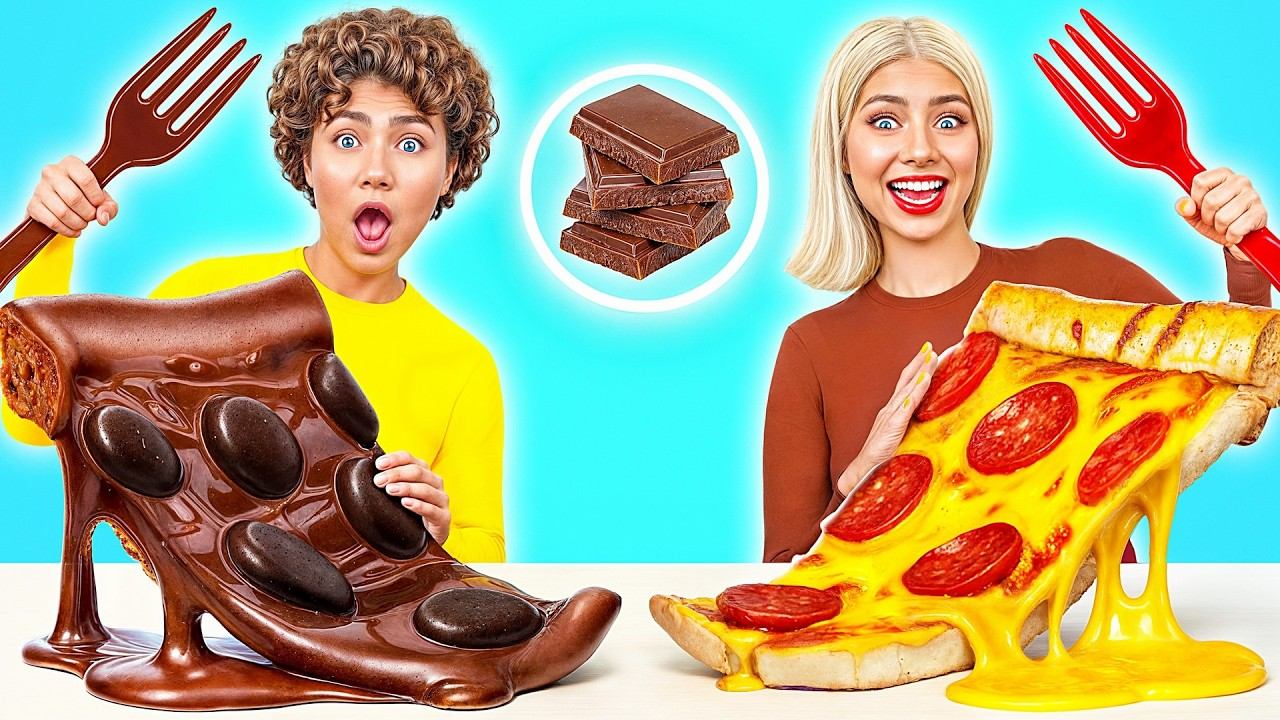 Челлендж. Шоколадная Еда vs Настоящая еда | Фантастические Лайфхаки с Едой от Multi DO Challenge смотреть онлайн