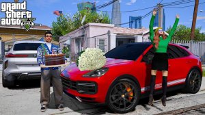 ОТЕЦ И СЫН В GTA 5 - ПОДАРИЛ ДЕВУШКЕ НА ДЕНЬ РОЖДЕНИЯ PORSCHE CAYENNE TURBO GT! ОНА В ШОКЕ! ВОТЕР