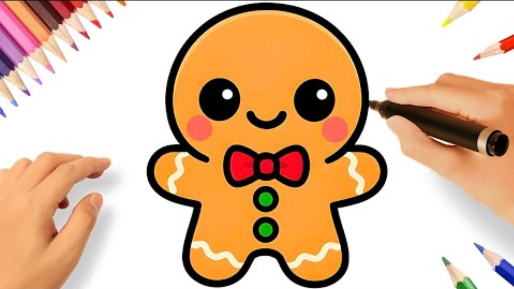 КАК ПРОСТО НАРИСОВАТЬ ПРЯНИЧНОГО ЧЕЛОВЕКА 🎅🍪🎁🎄 смотреть онлайн