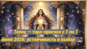 ♉ Телец — таро-прогноз с 1 по 7 июня 2026: устойчивость и выбор 🔮