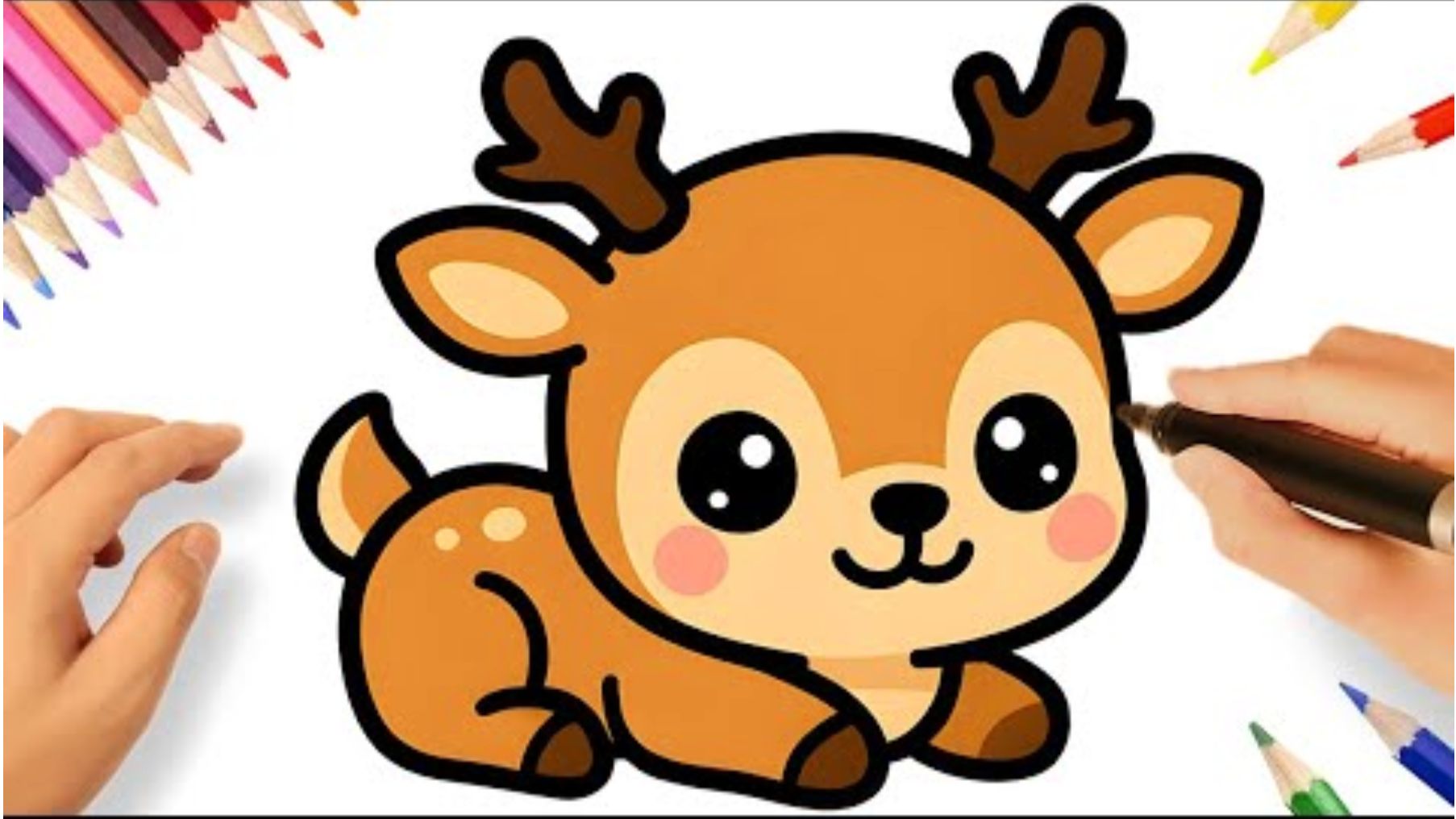 КАК НАРИСОВАТЬ МИЛОГО ОЛЕНЯ 🦌 смотреть онлайн