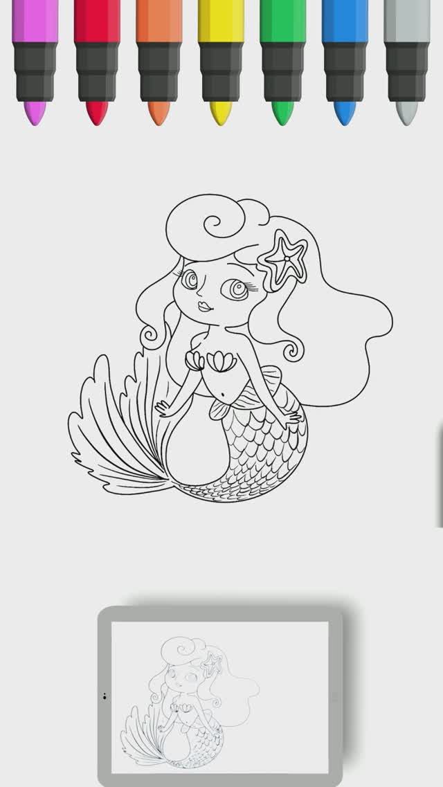 Как нарисовать русалку 🧜🏻♀️ Рисование для детей смотреть онлайн