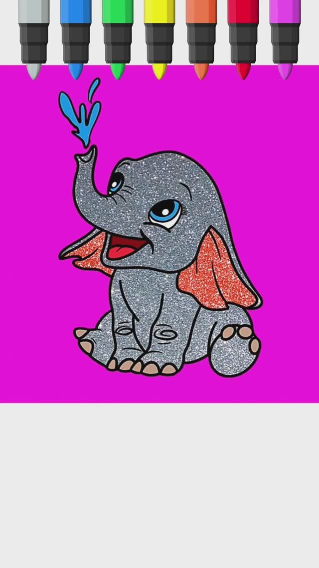 Как нарисовать слоника. Рисунки и раскраски смотреть онлайн