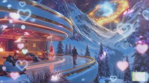 ❄️🎄 Фильм-будущее: Расслабляющий пейзаж Рождества в заснеженном футуристичном городе!