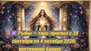 ♓ Рыбы — таро-прогноз с 28 сентября по 4 октября 2026: внутренний баланс 🔮