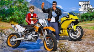 ОТЕЦ И СЫН В GTA 5 - КУПИЛ СЫНУ КРОССОВЫЙ МОТОЦИКЛ KTM! ПОПАЛ В АВАРИЮ НА МОТОЦИКЛЕ! ВОТЕР
