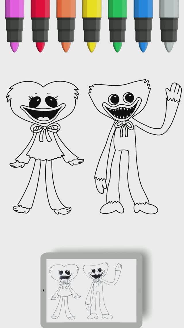 Как нарисовать Хаги Ваги и Киси Миси легко #мультикраскраска #длямалышей #длядетей смотреть онлайн