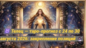 ♉ Телец — таро-прогноз с 24 по 30 августа 2026: закрепление позиций 🔮