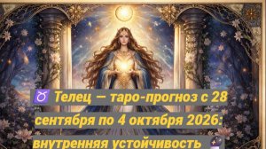 ♉ Телец — таро-прогноз с 28 сентября по 4 октября 2026: внутренняя устойчивость 🔮