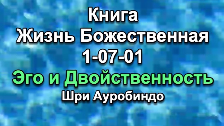 Книга Жизнь Божественная 01-07-01 Эго и Двойственность (Шри Ауробиндо)