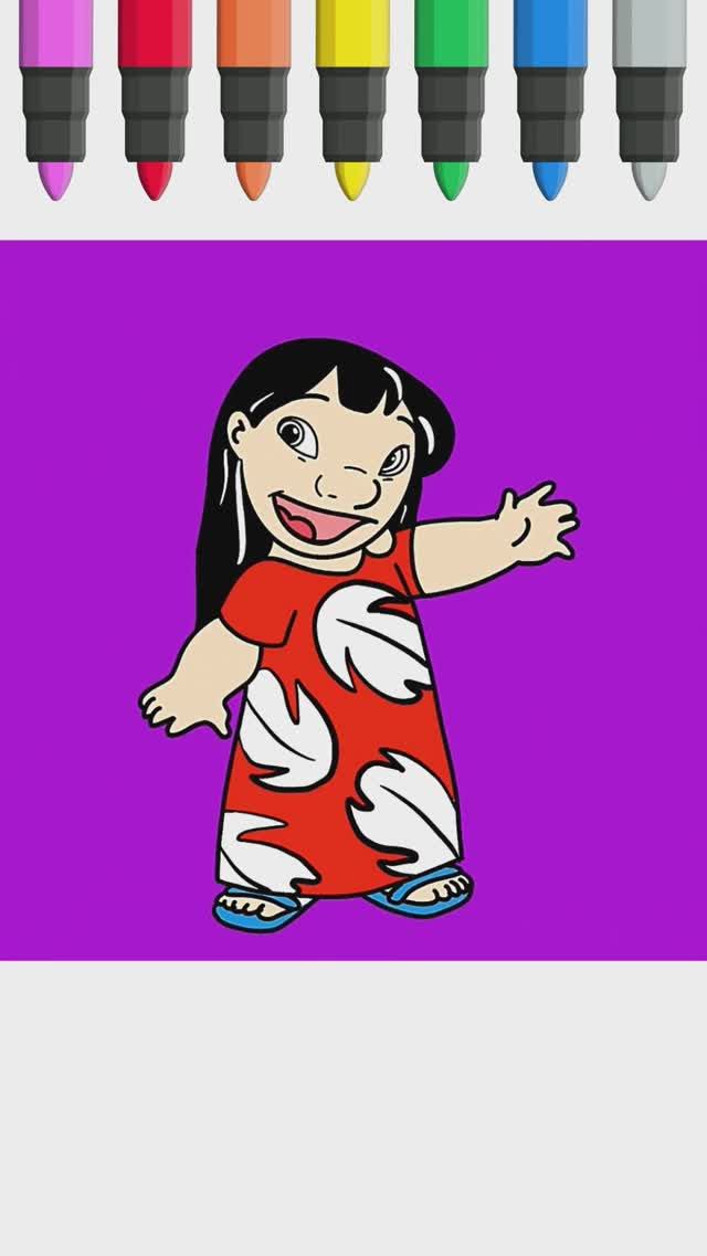 Как нарисовать Лило (Лило и Стич) | Рисование и раскраски для детей смотреть онлайн