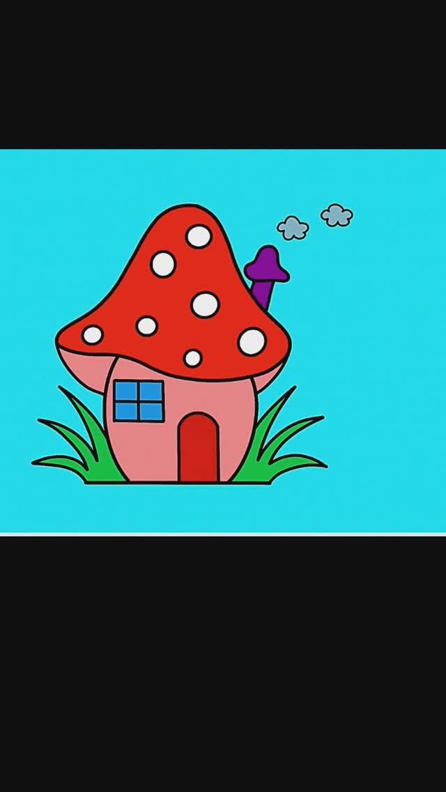 Гриб раскраска | Рисование и раскраска для детей 🎨🖌️ смотреть онлайн