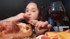 МукбангКУРИЦА ГРИЛЬОВОЩИ️ГРАНАТОВЫЙ СОКМАНДАРИНЫВКУСНЫЙ ХЛЕБ
