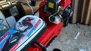 Запуск 4т мотора в мороз. Мотопривод для снегоката.