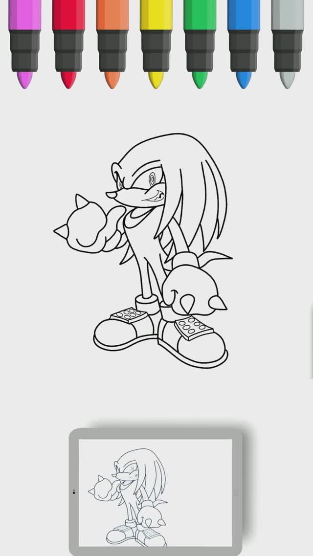 Как нарисовать Наклз Ехидну - Соник | Рисование и раскраски для детей смотреть онлайн