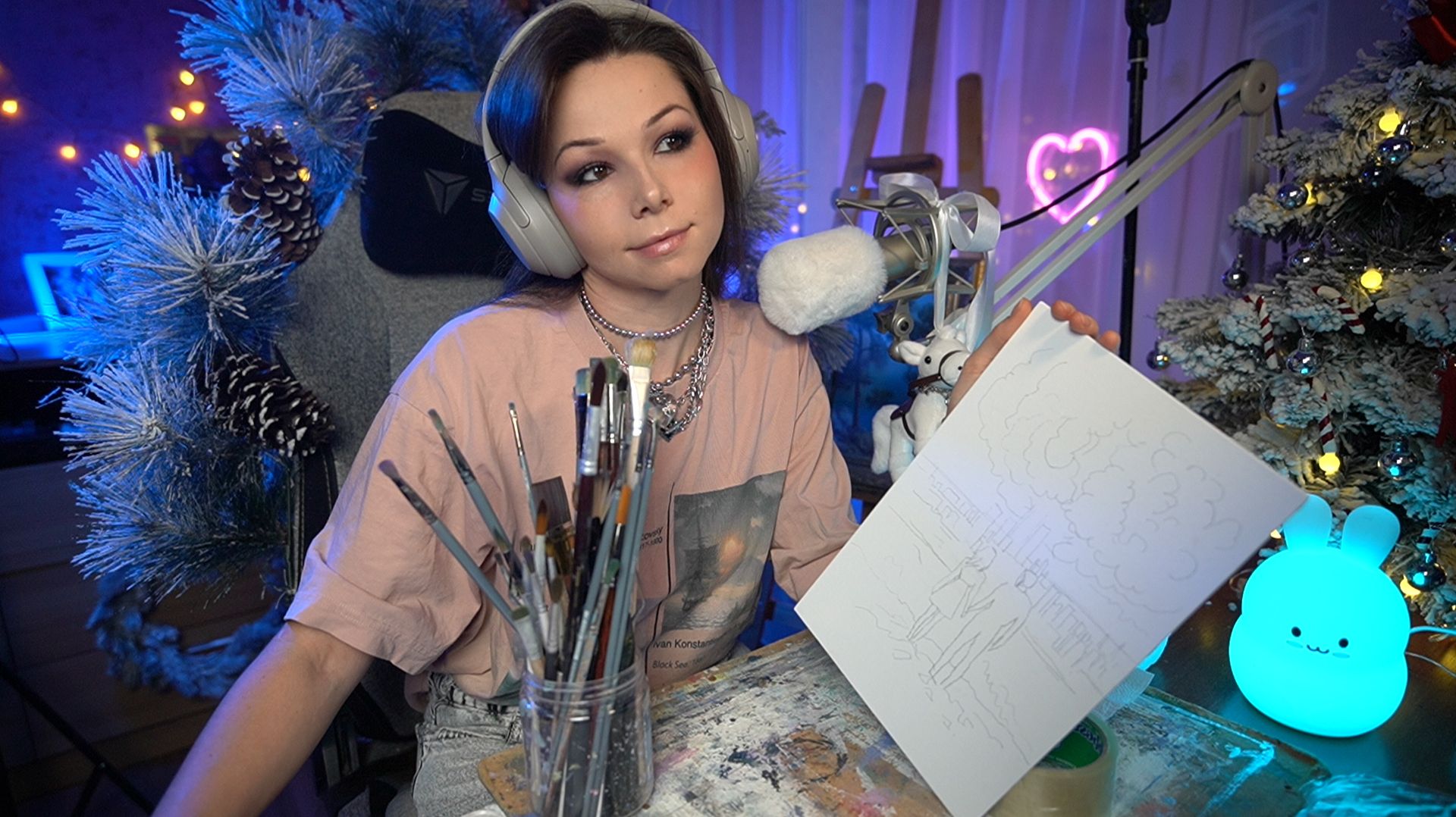 💥🔥КАРТИНА МАСЛОМ НА СТРИМЕ🎨 #ламповыйстрим #девушкастримит #живопись #картина #рисование смотреть онлайн