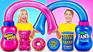 Розовая Еда vs Голубая Еда Челлендж | Потрясающие Кухонные Лайфхаки с Multi DO Challenge