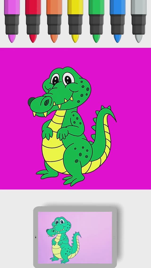 Как нарисовать крокодила 🐊 Рисунок и раскраска | Детские мультики смотреть онлайн