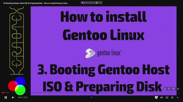 03 Загрузка Gentoo Host ISO и подготовка диска - Как установить Gentoo Linux