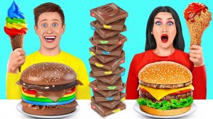 Челлендж. Шоколадная еда vs. Настоящая еда #2 от Multi DO Challenge