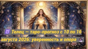 ♉ Телец — таро-прогноз с 10 по 16 августа 2026: уверенность и опора 🔮