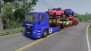 МУЛЬТИКИ ПРО МАШИНКИ. Красочные машинки проезжают ЛАВУ и большую ЛУЖУ. смешно и весело.