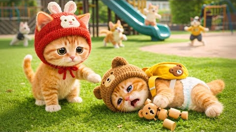 Котенок плачет и дуется в свой первый день в школе. Рыжая сестренка утешает его с любовью смотреть онлайн