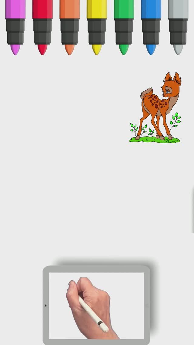 Как нарисовать оленёнка #мультикраскраска #длямалышей #длядетей смотреть онлайн