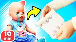 Пупс Эмили ушиблась! Лечим куклу Беби Бон вместе!