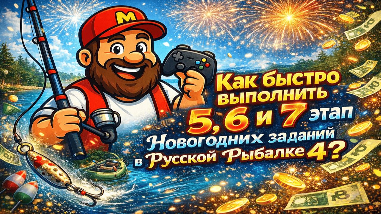 Как быстро выполнить 5, 6 и 7 этап Новогодних заданий 2026 в Русской Рыбалке 4? смотреть онлайн