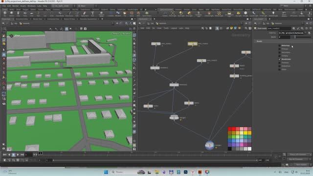 Инструменты создания города в Houdini из Osm.
