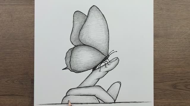 Простой рисунок бабочки и руки простым карандашом. Как рисовать рисунки карандашом поэтапно. смотреть онлайн