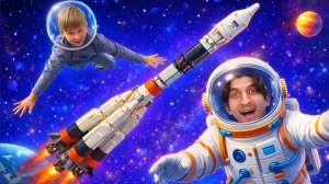 Игры в конструктор для детей - собираем ракету для полета в космос! Космические игрушки