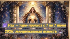 ♋ Рак — таро-прогноз с 1 по 7 июня 2026: эмоциональная ясность 🔮