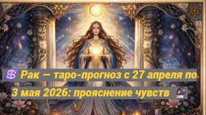 ♋ Рак — таро-прогноз с 27 апреля по 3 мая 2026: прояснение чувств 🔮