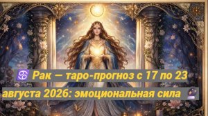 ♋ Рак — таро-прогноз с 17 по 23 августа 2026: эмоциональная сила 🔮