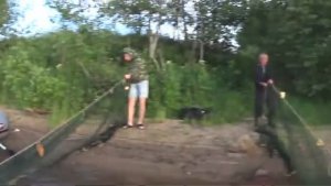 Феноменальный Заброс Невода.Прямо у своей бани! Тянули Рыбу Все кто был.