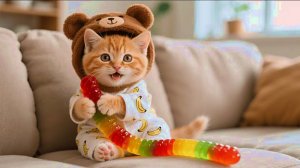 Мультики для детей, котик и вкусная конфета, мультфильм, видео про котиков, мультик для детей